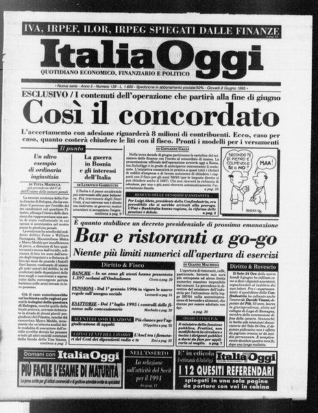 Italia oggi : quotidiano di economia finanza e politica